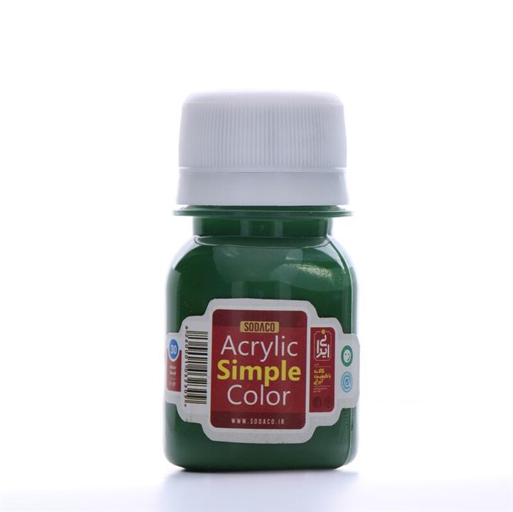 رنگ اکریلیک ساده  سوداکو 30 میل سبز کد acrylic simple 00337